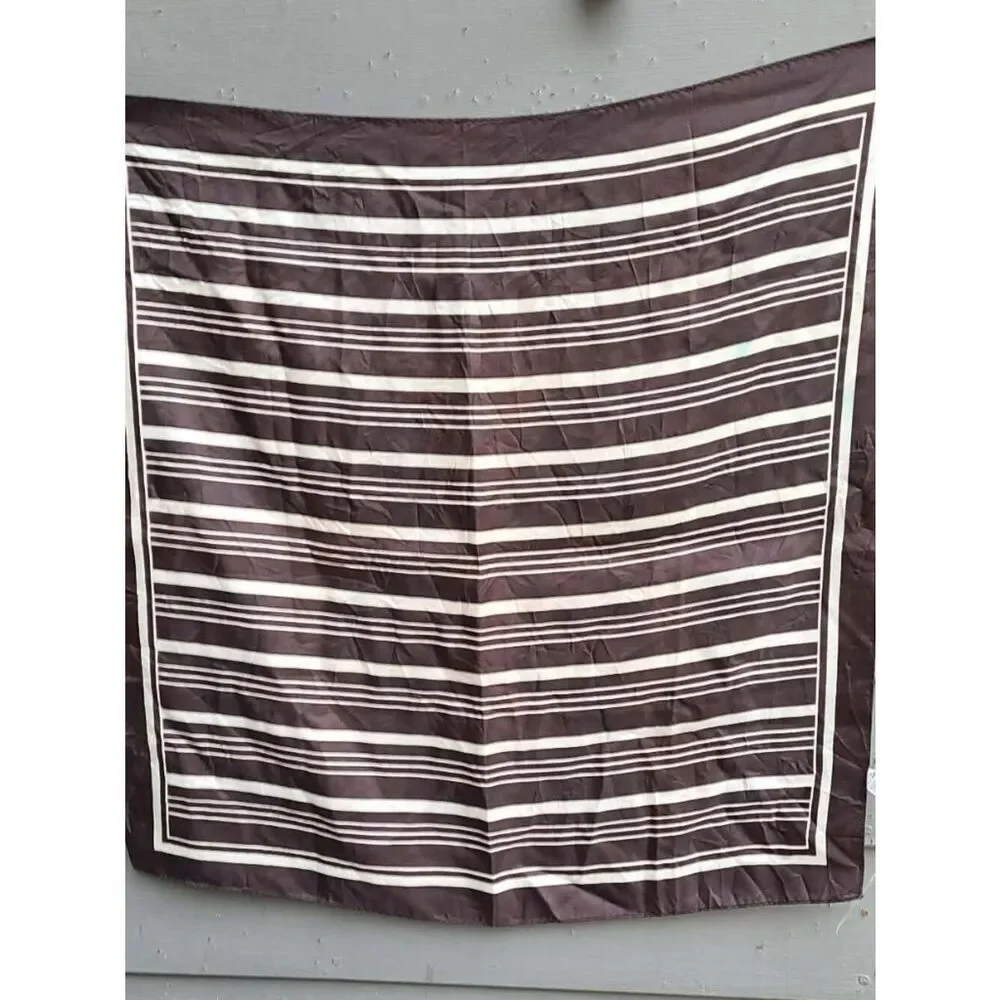 Vintage Brown White Acetate Scarf made in Japan